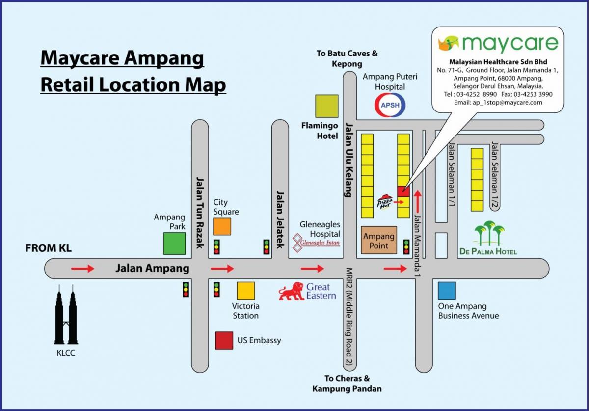 نقشه ampang park