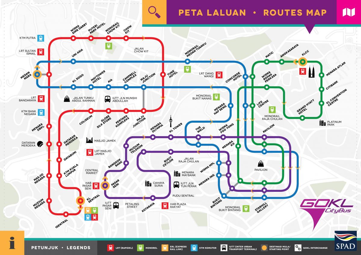 برو kl شهر نقشه مسیر اتوبوس