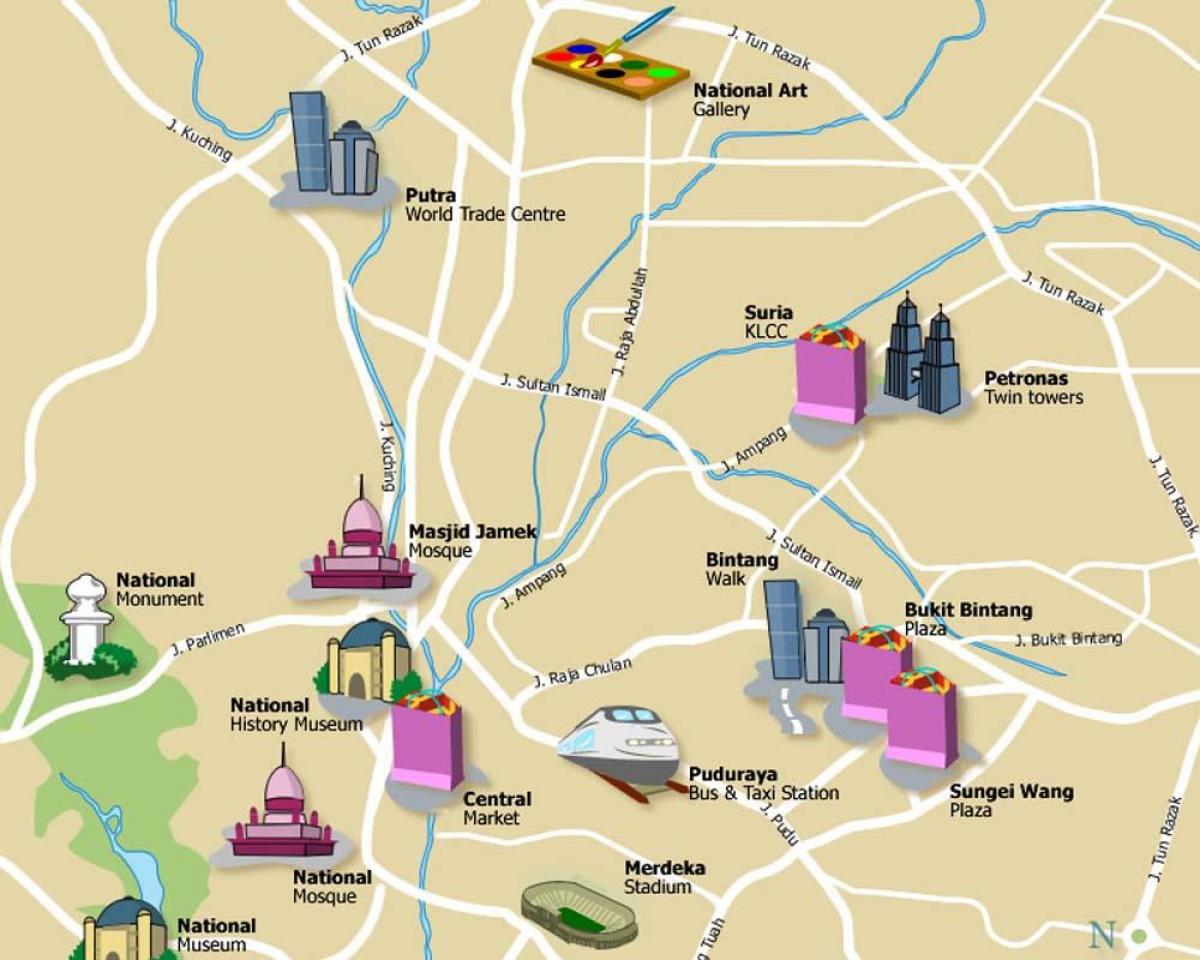 نقشه سیاحتی و گردشگری کوالالامپور مالزی