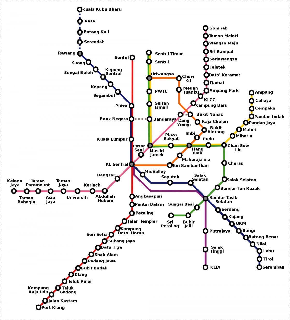مالزی نقشه مترو
