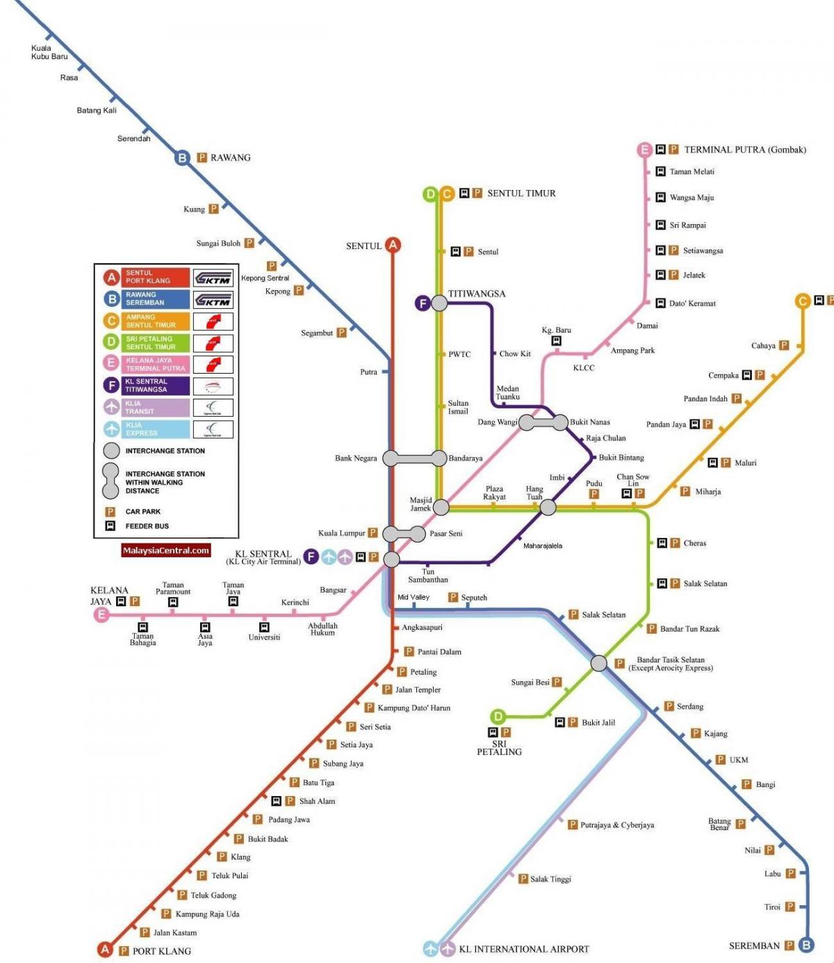 کوالالامپور راه آهن نور نقشه
