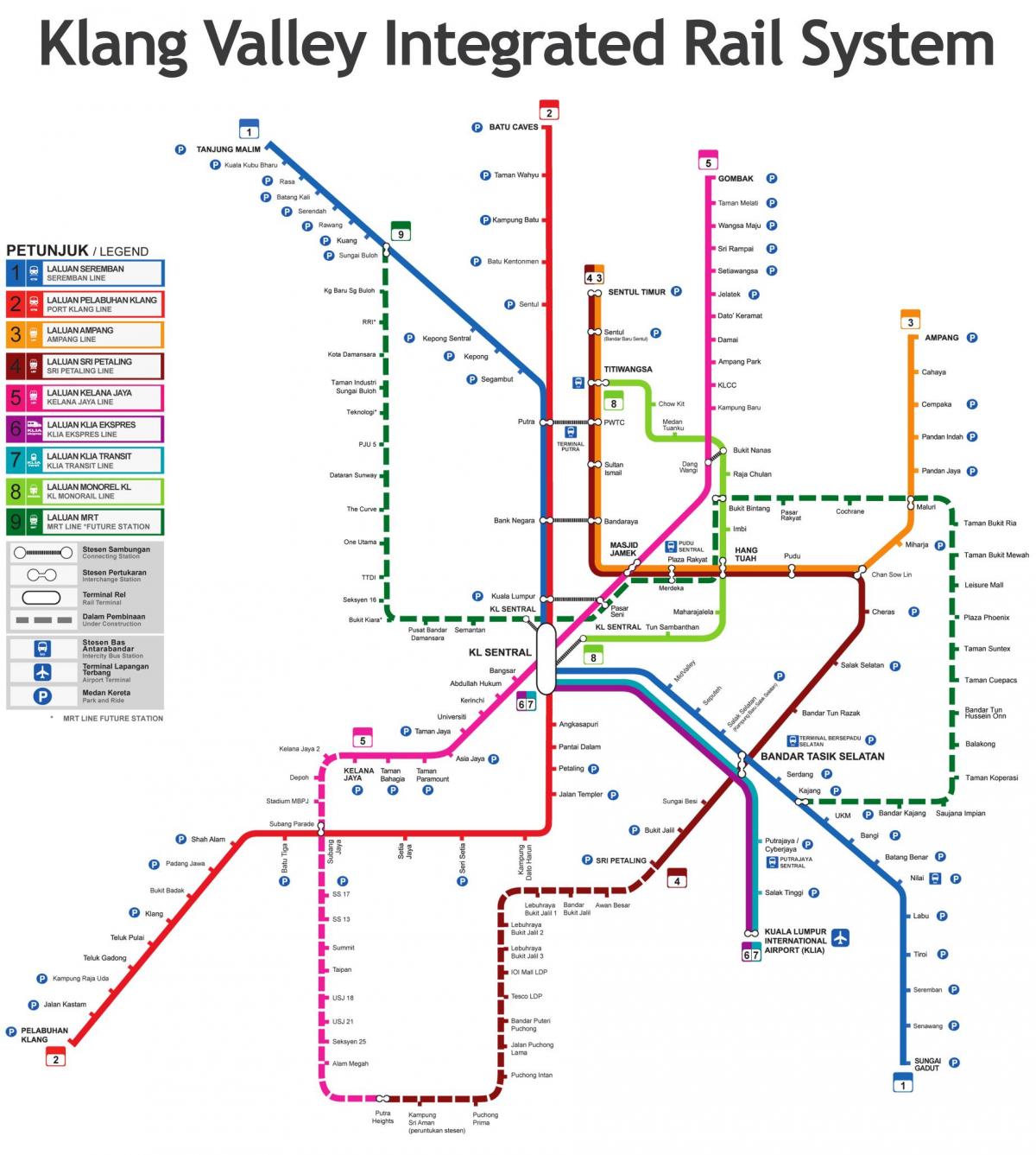 مالزی قطار نقشه 2016