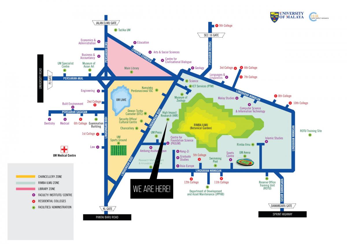 نقشه دانشگاه مالایا