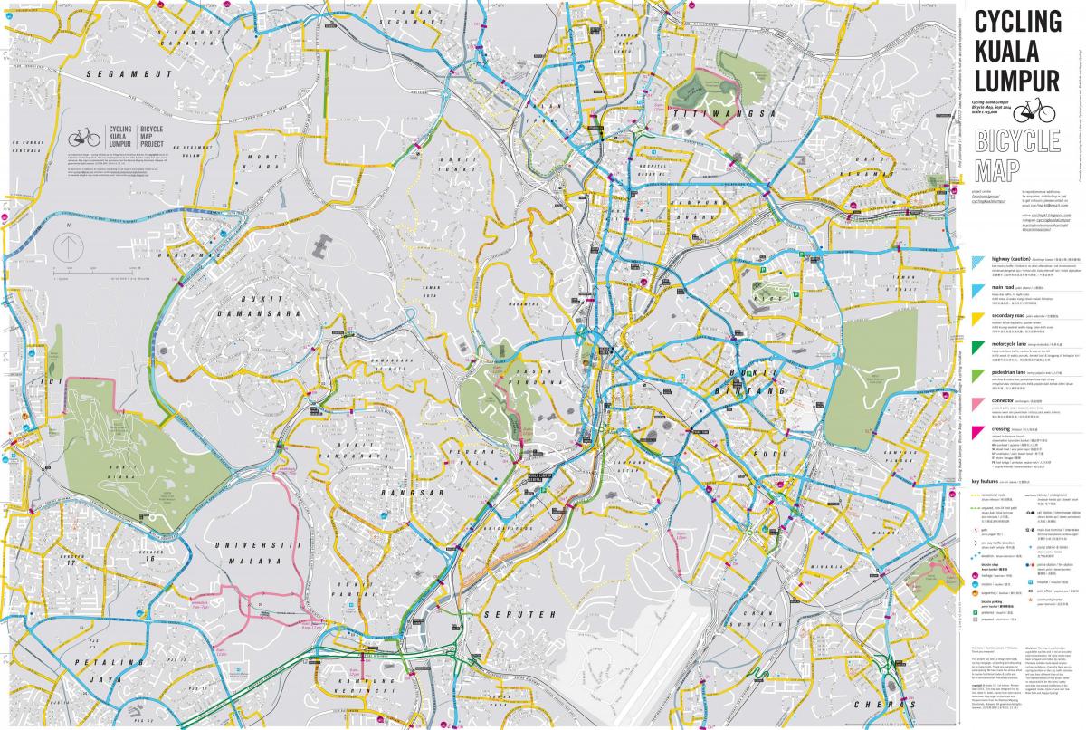 نقشه از دوچرخه سواری کوالالامپور دوچرخه