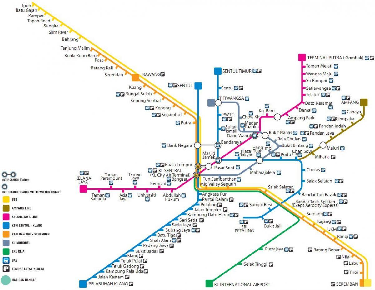 حمل و نقل عمومی نقشه مالزی