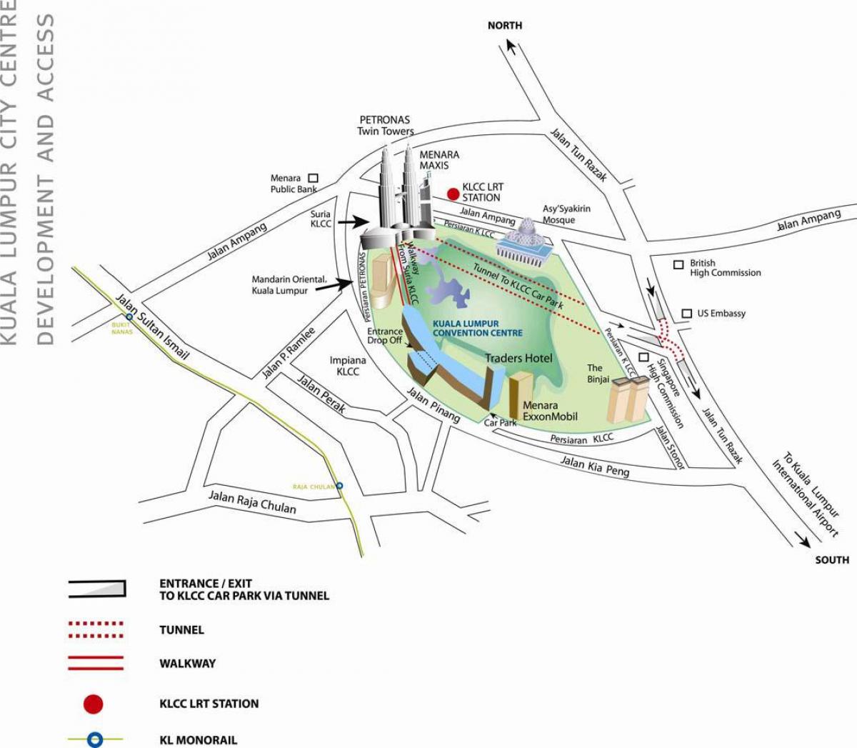 نقشه از مرکز کنوانسیون کوالا لامپور