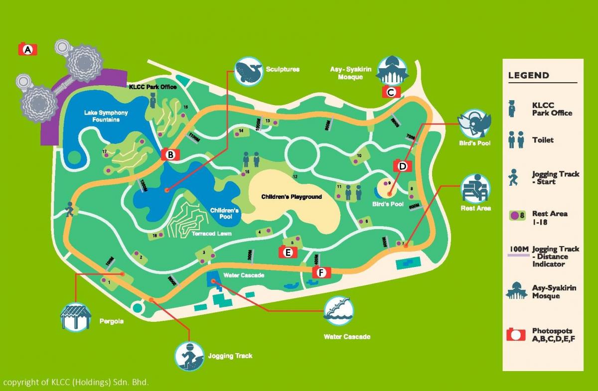 نقشه از پارک klcc
