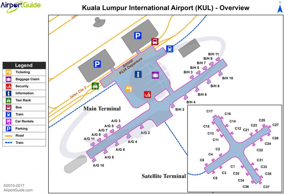 فرودگاه بین المللی کوالا لامپور ترمینال نقشه