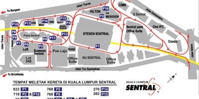 Sentral ایستگاه کوالالامپور نقشه