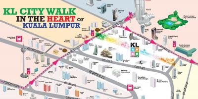 کوالالامپور تور پیاده روی نقشه