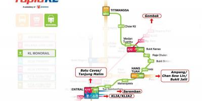 مالزی قطار خط نقشه