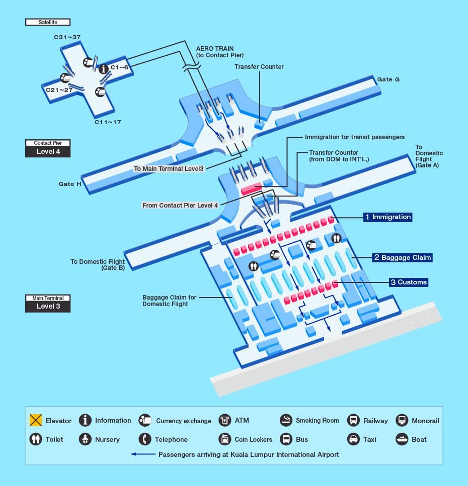 klia ترمینال نقشه