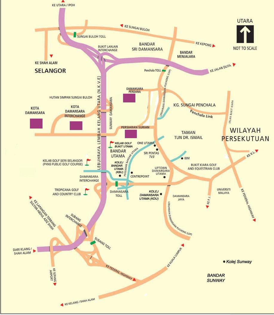 damansara نقشه کوالالامپور