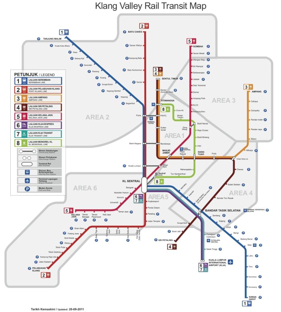 rapidkl lrt نقشه مسیر