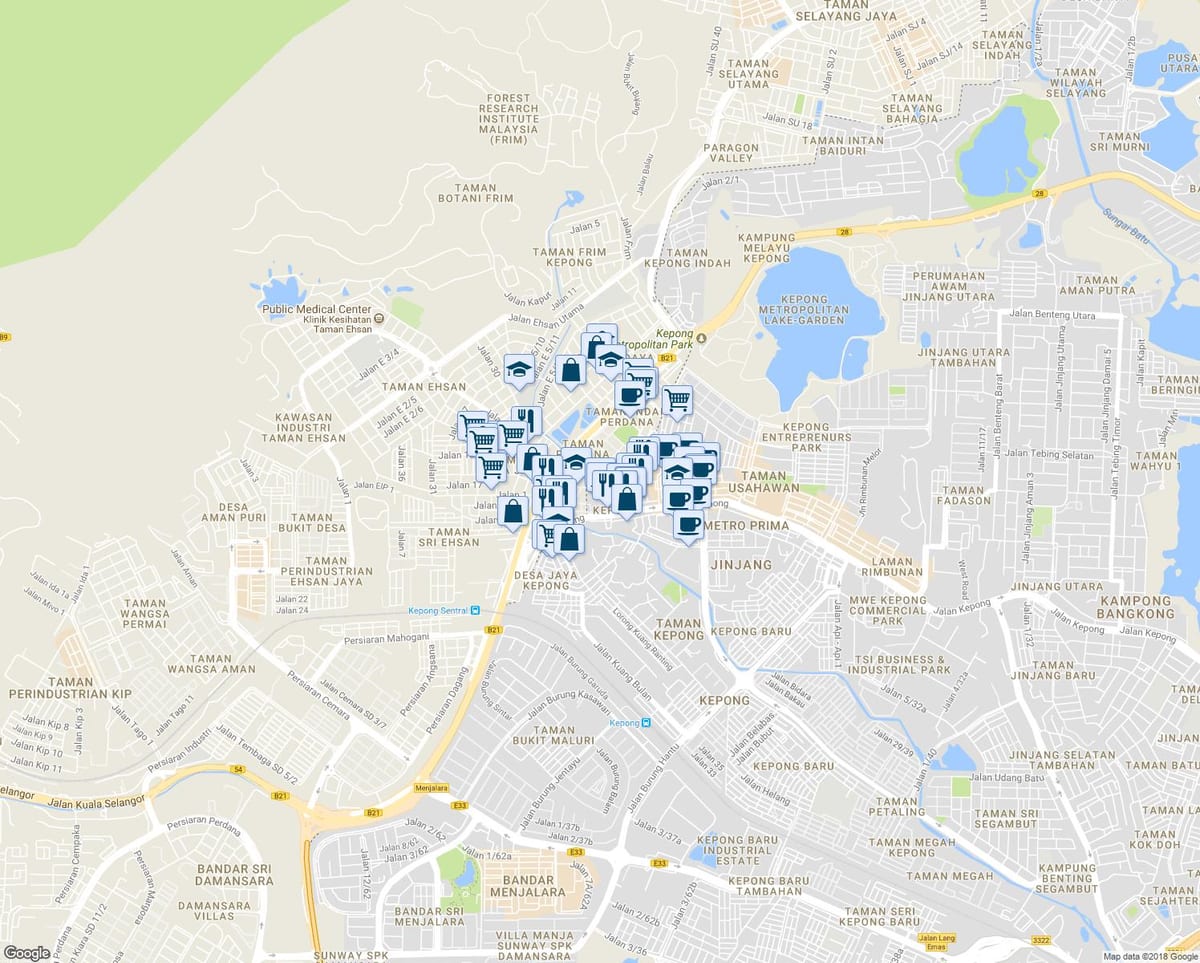 kepong کوالالامپور نقشه