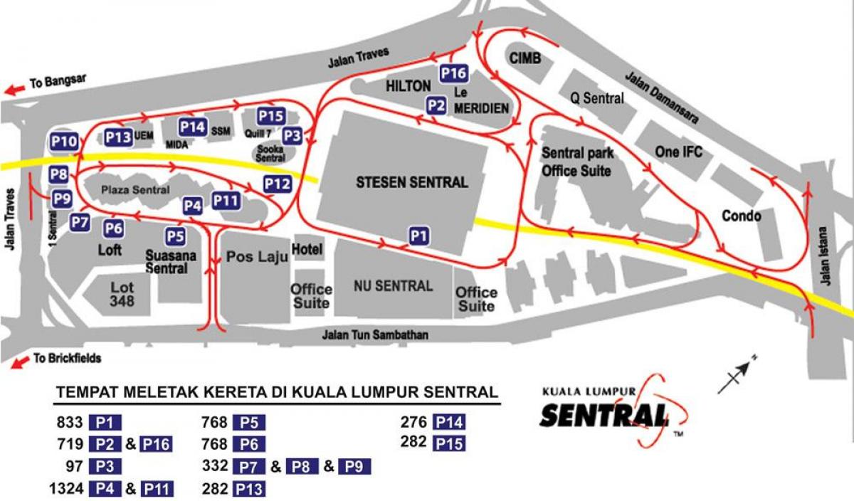 کوالالامپور sentral نقشه