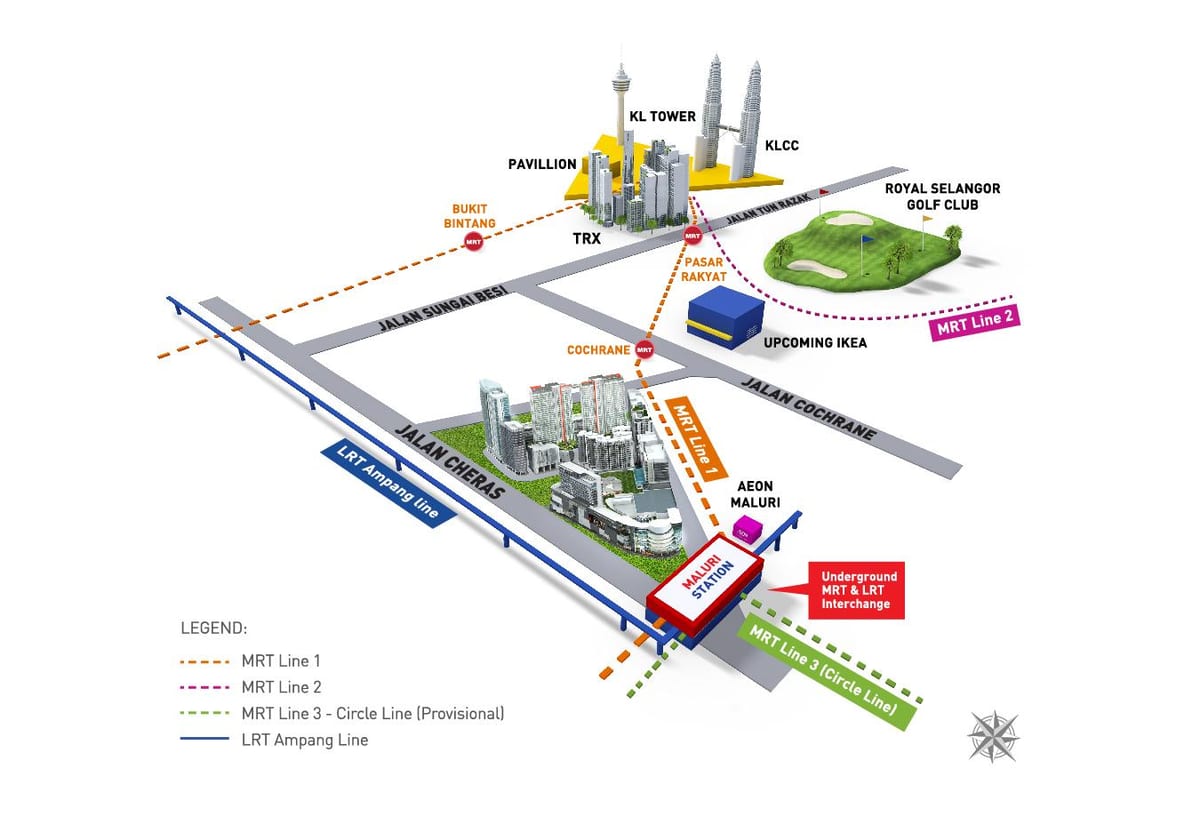 klcc ایستگاه lrt نقشه