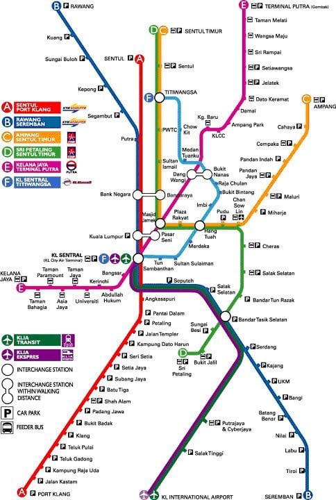 klia اکسپرس نقشه مسیر