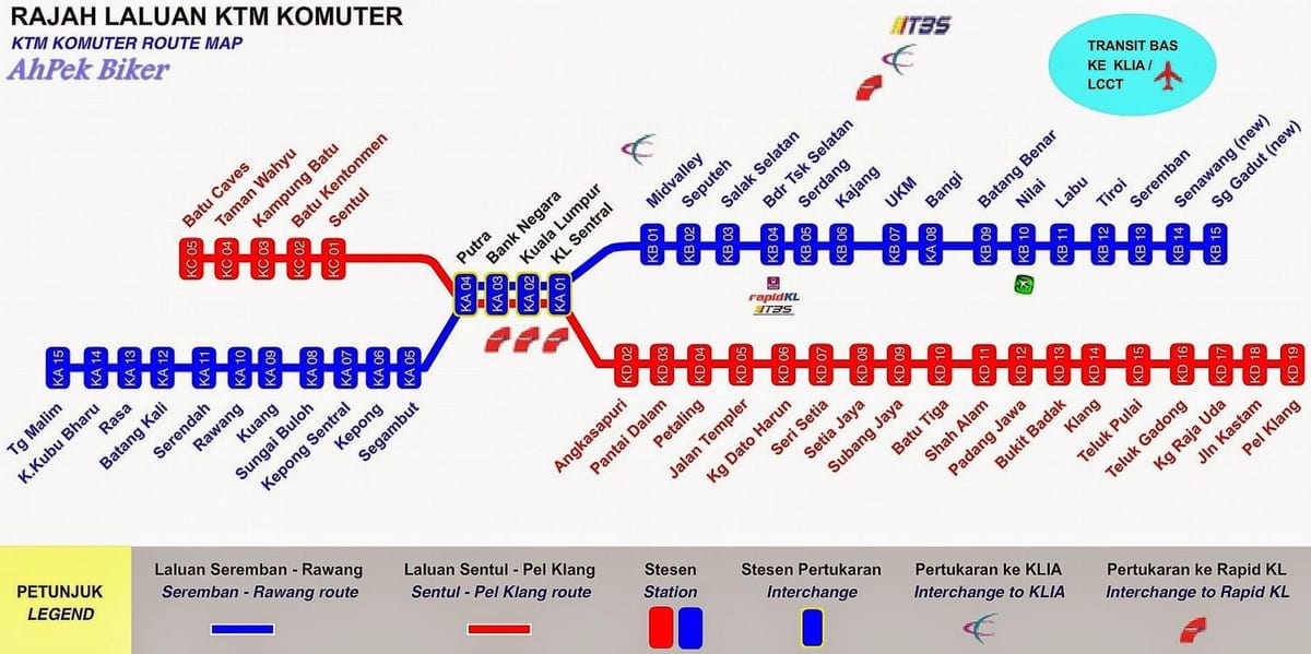 نقشه komuter مالزی