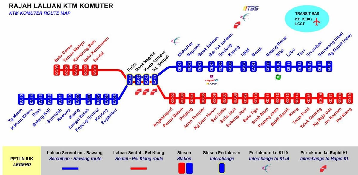 kl komuter نقشه