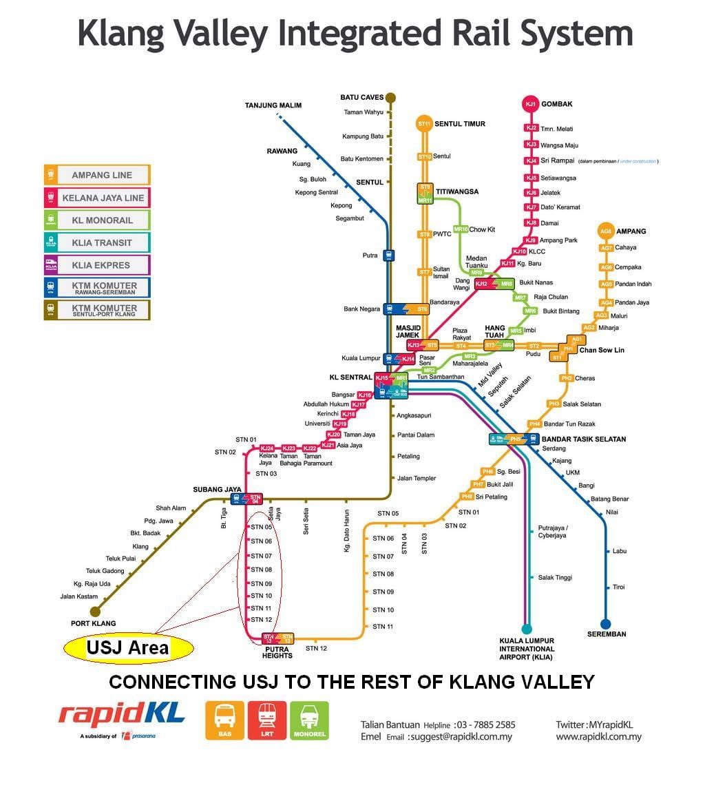 سوبانگ جایا lrt نقشه مسیر