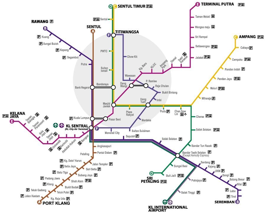 مالزی جدید lrt نقشه مسیر