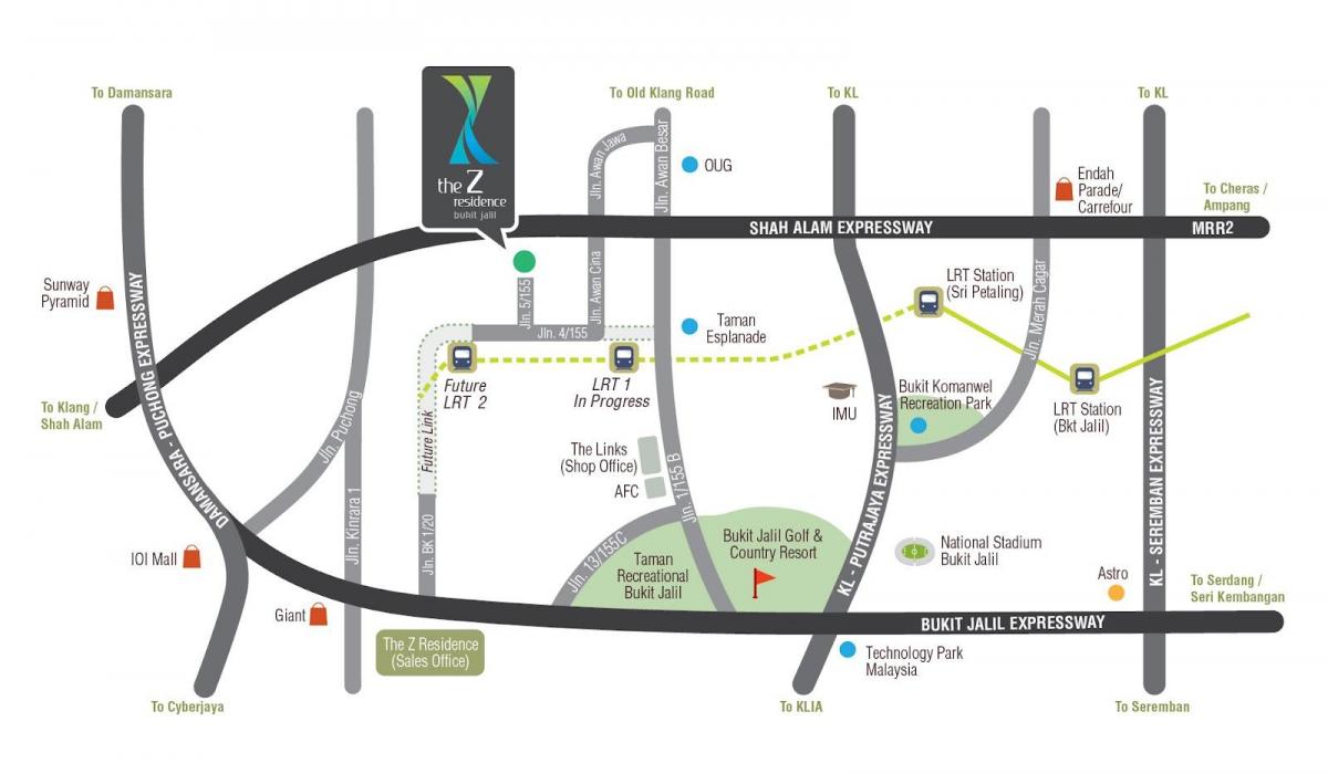 نقشه از بوکیت جلیل ورزشگاه