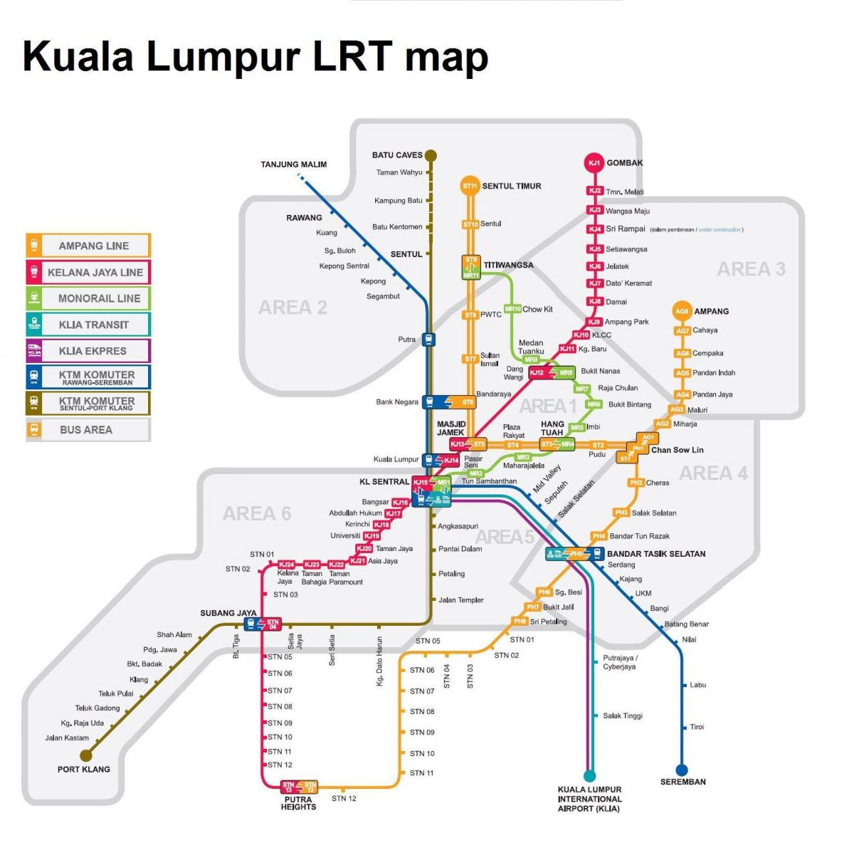 lrt نقشه کوالالامپور مالزی
