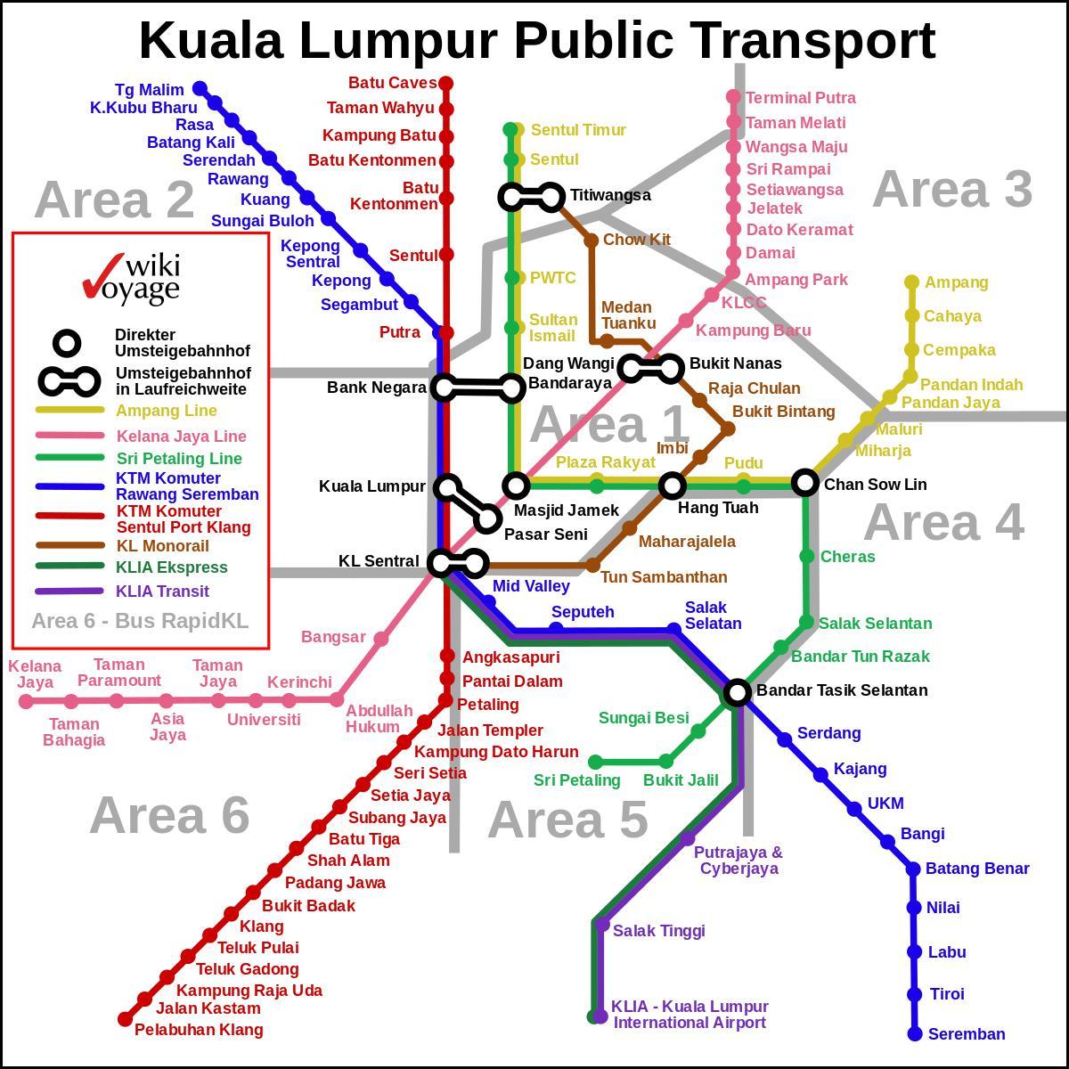 حمل و نقل عمومی کوالالامپور نقشه