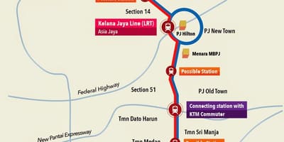 Kelana jaya ایستگاه lrt نقشه